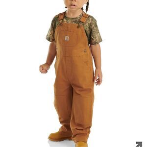 CARHARTT CANVAS BIB OVERALL (INFANT/TODDLER) 12M Brown NWT in packaging